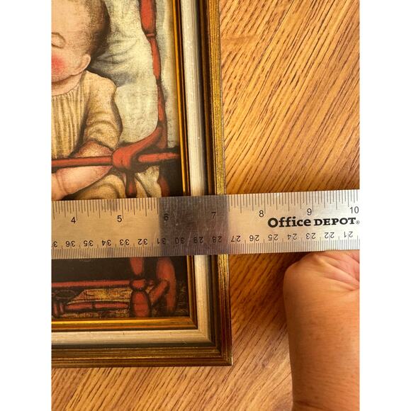 Sleeping Baby in a wooden frame 10x7 Robert Arsenault - Picture 4 of 5